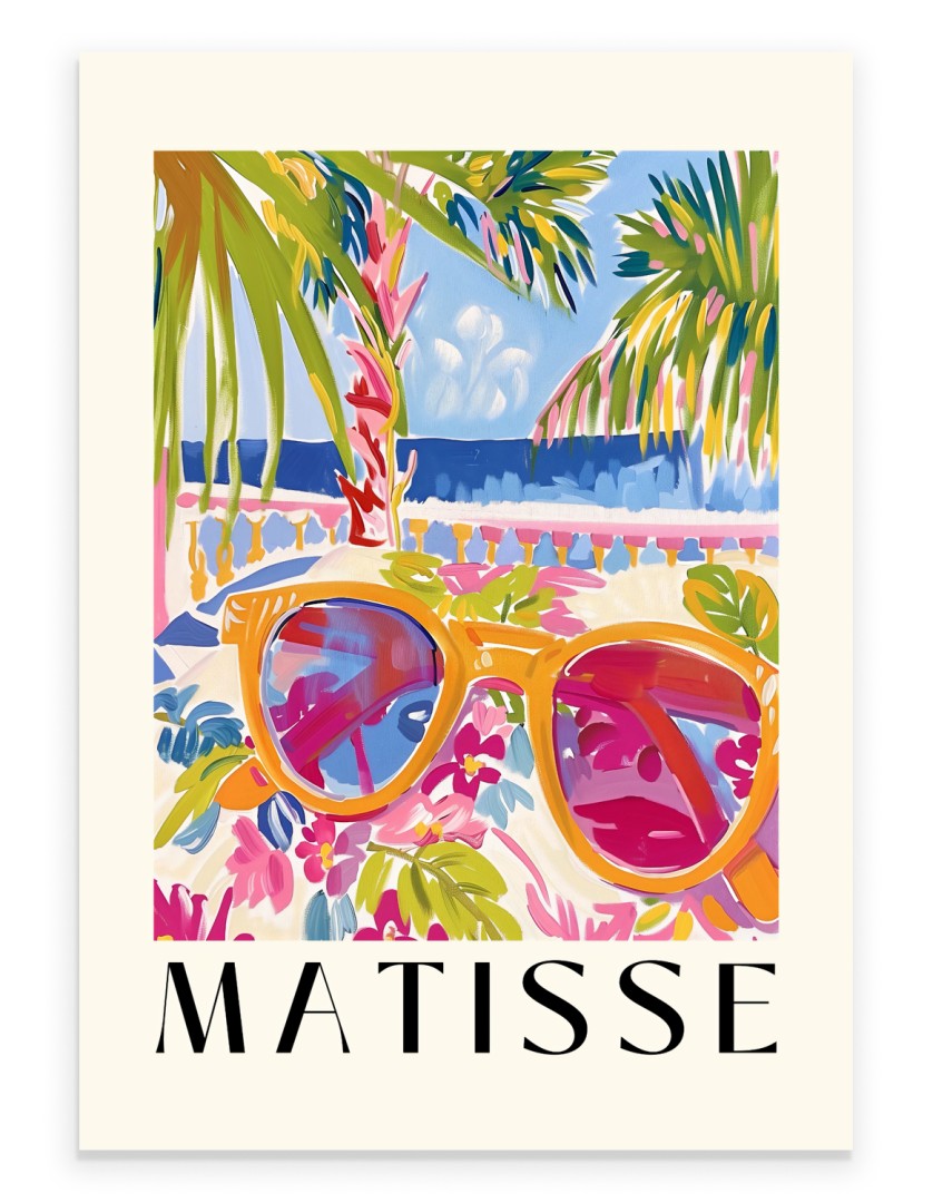 Matisse inspired seaside sunglasses tropical coastal art print