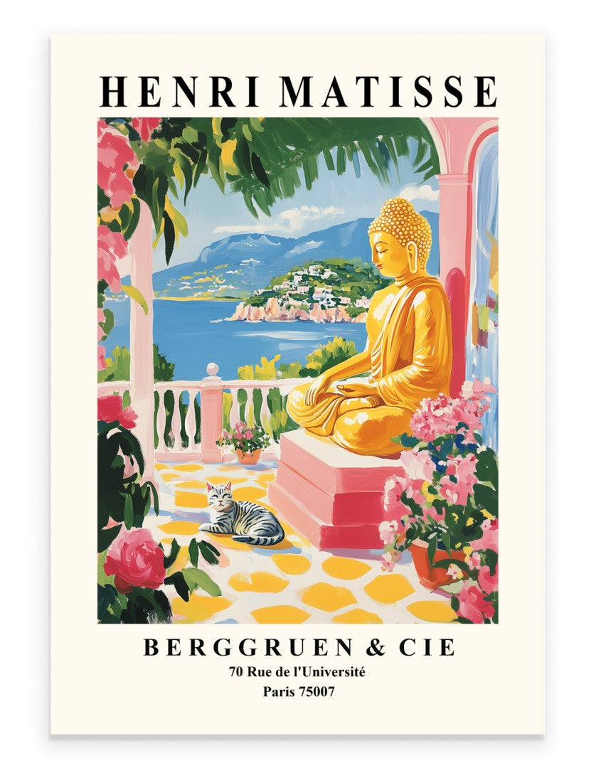 Buddha Coastal Art Print - Colorful Matisse Inspired Wall Art