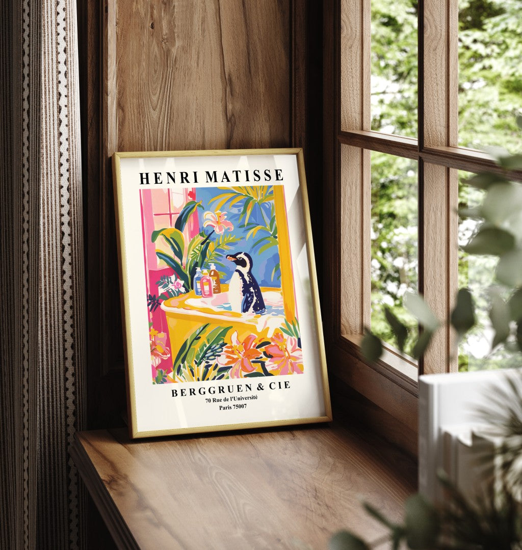 Penguin in a bathtub - Matisse Art Print